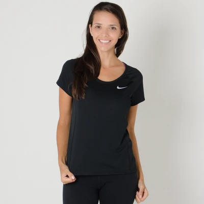 CAMISETA NIKE MILER RUNNING TOP FEMININA - Preto CAMISETA NIKE MILER RUNNING TOP FEMININA - Preto