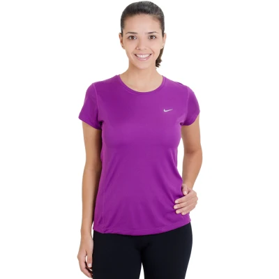 CAMISETA NIKE MILER SHORT SLEEVE FEMININA - Roxo CAMISETA NIKE MILER SHORT SLEEVE FEMININA - Roxo