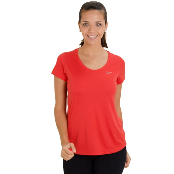 CAMISETA NIKE MILER V NECK FEMININA - Vermelho CAMISETA NIKE MILER V NECK FEMININA - Vermelho