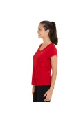 CAMISETA NIKE MILER V NECK FEMININA - Vermelho/prata CAMISETA NIKE MILER V NECK FEMININA - Vermelho/prata