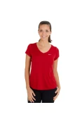 CAMISETA NIKE MILER V NECK FEMININA - Vermelho/prata