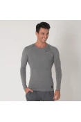 CAMISETA NIKE PRO COMBAT COOL COMPRESSION MANGA LONGA MASCULINA - Cinza