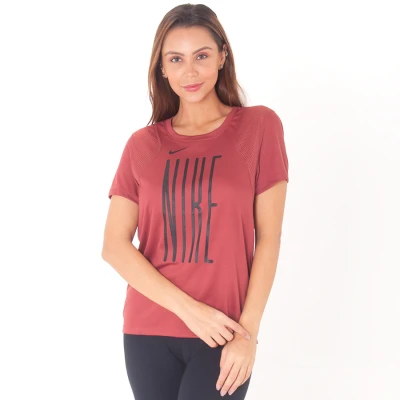 CAMISETA NIKE RUN TOP SS GX FEMININA - Vermelho
