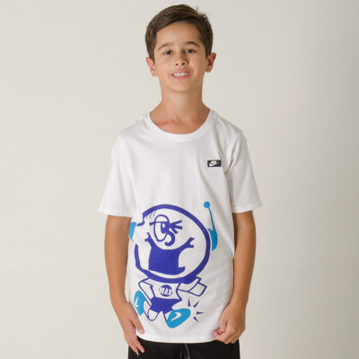 CAMISETA NIKE SPORTSWEAR AIR MAX GUY INFANTIL - Branco/azul