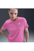 CAMISETA NIKE SPORTSWEAR CLUB ESSENTIALS FEMININA - Rosa/branco