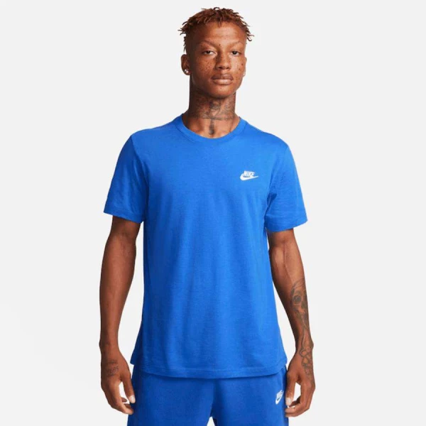 CAMISETA NIKE SPORTSWEAR CLUB MASCULINA - Azul/branco