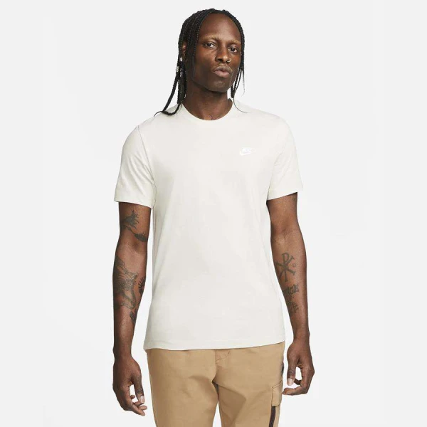 CAMISETA NIKE SPORTSWEAR CLUB MASCULINA - Cinza/branco