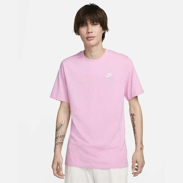 CAMISETA NIKE SPORTSWEAR CLUB MASCULINA - Rosa/branco