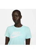CAMISETA NIKE SPORTSWEAR ESSENTIAL ICON FUTURA FEMININA - Azul celeste