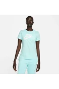 CAMISETA NIKE SPORTSWEAR ESSENTIAL ICON FUTURA FEMININA - Azul celeste