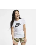 CAMISETA NIKE SPORTSWEAR ESSENTIAL ICON FUTURA FEMININA - Branco/preto