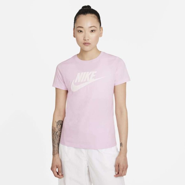 CAMISETA NIKE SPORTSWEAR ESSENTIAL ICON FUTURA FEMININA - Lilas/preto