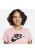 CAMISETA NIKE SPORTSWEAR ESSENTIAL ICON FUTURA FEMININA - Rosa/preto