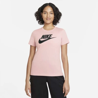CAMISETA NIKE SPORTSWEAR ESSENTIAL ICON FUTURA FEMININA - Rosa/preto