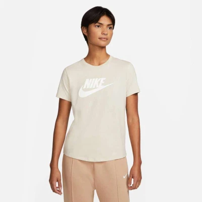 CAMISETA NIKE SPORTSWEAR ESSENTIALS FEMININA - Bege/branco CAMISETA NIKE SPORTSWEAR ESSENTIALS FEMININA - Bege/branco