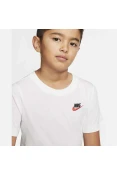 CAMISETA NIKE SPORTSWEAR INFANTIL - Branco/vermelho