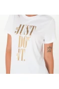 CAMISETA NIKE SPORTSWEAR SHINE FEMININA - Branco/dourado CAMISETA NIKE SPORTSWEAR SHINE FEMININA - Branco/dourado