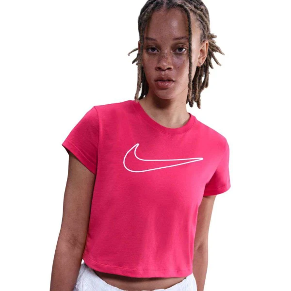 CAMISETA NIKE SPORTWEAR CLUB HBR FEMININA - Pink/branco