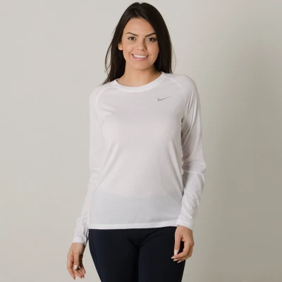 CAMISETA NIKE TAILWIND TOP LS MANGA LONGA FEMININA - Branco