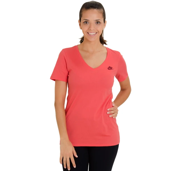 CAMISETA NIKE TEE V NECK FUTURA SWOOSH FEMININA - Salmao