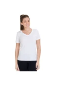 CAMISETA NIKE V NECK DFC SS TEE 2.0 FEMININA - Branco CAMISETA NIKE V NECK DFC SS TEE 2.0 FEMININA - Branco