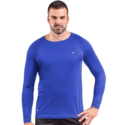CAMISETA POKER PROTECAO UV 50+ III MANGA LONGA MASCULINA - Azul