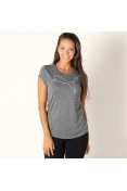CAMISETA PUMA ACTIVE LOGO HEATHER TEE FEMININA - Grafite CAMISETA PUMA ACTIVE LOGO HEATHER TEE FEMININA - Grafite