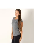 CAMISETA PUMA ACTIVE LOGO HEATHER TEE FEMININA - Grafite CAMISETA PUMA ACTIVE LOGO HEATHER TEE FEMININA - Grafite