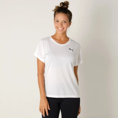CAMISETA PUMA ACTIVE MESH HEATHER TEE FEMININA - Branco CAMISETA PUMA ACTIVE MESH HEATHER TEE FEMININA - Branco