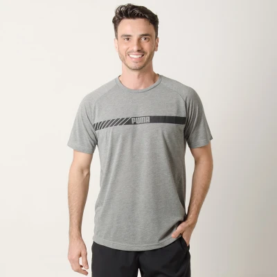 CAMISETA PUMA ACTIVE TEC MASCULINA - Cinza CAMISETA PUMA ACTIVE TEC MASCULINA - Cinza