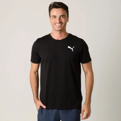 CAMISETA PUMA ACTIVE TEE MASCULINA - Preto/branco CAMISETA PUMA ACTIVE TEE MASCULINA - Preto/branco