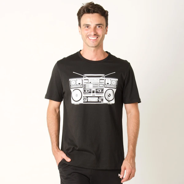 CAMISETA PUMA BB TEE MASCULINA - Preto CAMISETA PUMA BB TEE MASCULINA - Preto