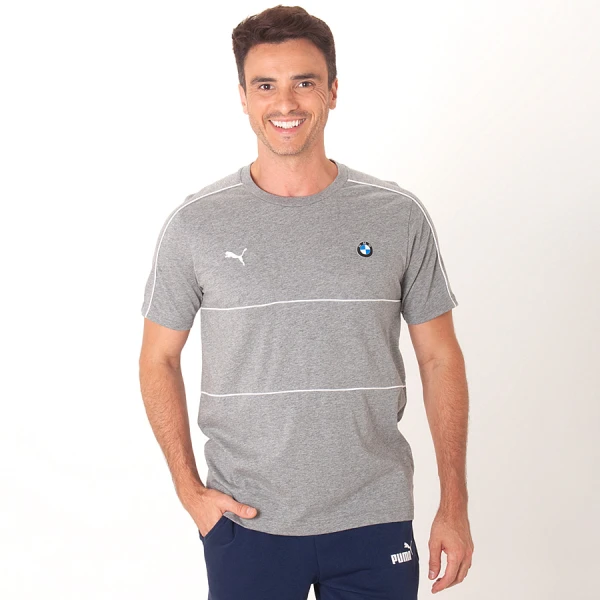 CAMISETA PUMA BMW MMS T7 MASCULINA - Cinza CAMISETA PUMA BMW MMS T7 MASCULINA - Cinza