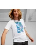 CAMISETA PUMA CLASH GRAPHIC TEE MASCULINA - Branco