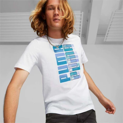 CAMISETA PUMA CLASH GRAPHIC TEE MASCULINA - Branco