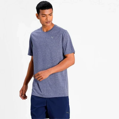CAMISETA PUMA DE TREINO HEATHER CAT MASCULINA - Azul CAMISETA PUMA DE TREINO HEATHER CAT MASCULINA - Azul