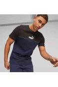 CAMISETA PUMA ESS BLOCK X TAPE TEE MASCULINA - Preto/marinho CAMISETA PUMA ESS BLOCK X TAPE TEE MASCULINA - Preto/marinho