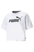 CAMISETA PUMA ESS CROPPED LOGO TEE FEMININA - Branco CAMISETA PUMA ESS CROPPED LOGO TEE FEMININA - Branco