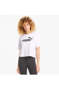 CAMISETA PUMA ESS CROPPED LOGO TEE FEMININA - Branco CAMISETA PUMA ESS CROPPED LOGO TEE FEMININA - Branco