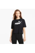 CAMISETA PUMA ESS CROPPED LOGO TEE FEMININA - Preto CAMISETA PUMA ESS CROPPED LOGO TEE FEMININA - Preto