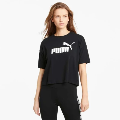 CAMISETA PUMA ESS CROPPED LOGO TEE FEMININA - Preto CAMISETA PUMA ESS CROPPED LOGO TEE FEMININA - Preto
