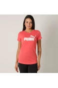 CAMISETA PUMA ESS LOGO HEATHER TEE FEMININA - Laranja CAMISETA PUMA ESS LOGO HEATHER TEE FEMININA - Laranja