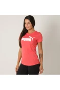 CAMISETA PUMA ESS LOGO HEATHER TEE FEMININA - Laranja CAMISETA PUMA ESS LOGO HEATHER TEE FEMININA - Laranja