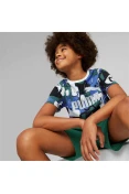 CAMISETA PUMA ESS+ STREET ART AOP TEE INFANTIL - Branco/azul