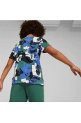 CAMISETA PUMA ESS+ STREET ART AOP TEE INFANTIL - Branco/azul
