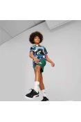 CAMISETA PUMA ESS+ STREET ART AOP TEE INFANTIL - Branco/azul