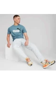 CAMISETA PUMA ESSENTIALS+ 2 COLOUR LOGO MASCULINA - Azul/branco