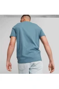 CAMISETA PUMA ESSENTIALS+ 2 COLOUR LOGO MASCULINA - Azul/branco
