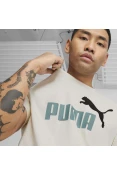 CAMISETA PUMA ESSENTIALS+ 2 COLOUR LOGO MASCULINA - Bege