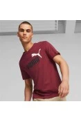 CAMISETA PUMA ESSENTIALS+ 2 COLOUR LOGO MASCULINA - Bordo